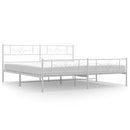 sengeramme med sengegavl og fodgærde 183x213 cm metal hvid