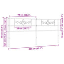 udskiftningsgavl 200 cm metal hvid