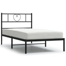 sengeramme med sengegavl 75x190 cm metal sort