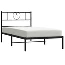 sengeramme med sengegavl 75x190 cm metal sort