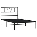 sengeramme med sengegavl 80x200 cm metal sort