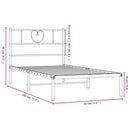 sengeramme med sengegavl 90x190 cm metal sort