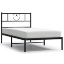 sengeramme med sengegavl 100x190 cm metal sort