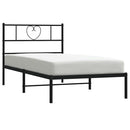 sengeramme med sengegavl 100x190 cm metal sort