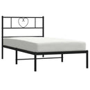 sengeramme med sengegavl 100x190 cm metal sort