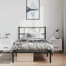 sengeramme med sengegavl 100x190 cm metal sort