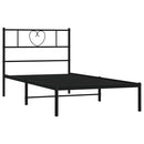 sengeramme med sengegavl 100x190 cm metal sort