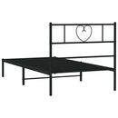 sengeramme med sengegavl 100x190 cm metal sort