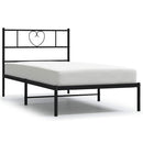 sengeramme med sengegavl 100x200 cm metal sort