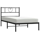 sengeramme med sengegavl 100x200 cm metal sort