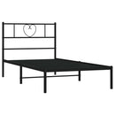 sengeramme med sengegavl 100x200 cm metal sort