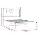 sengeramme med sengegavl 100x200 cm metal sort