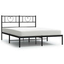 sengeramme med sengegavl 135x190 cm metal sort