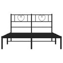 sengeramme med sengegavl 135x190 cm metal sort
