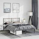 sengeramme med sengegavl 135x190 cm metal sort