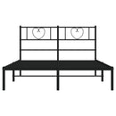 sengeramme med sengegavl 140x190 cm metal sort