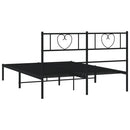 sengeramme med sengegavl 140x190 cm metal sort