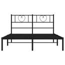 sengeramme med sengegavl 140x200 cm metal sort