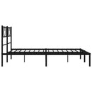 sengeramme med sengegavl 140x200 cm metal sort