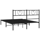 sengeramme med sengegavl 140x200 cm metal sort