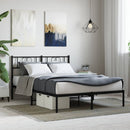 sengeramme med sengegavl 140x200 cm metal sort