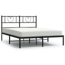 sengeramme med sengegavl 150x200 cm metal sort