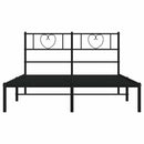 sengeramme med sengegavl 150x200 cm metal sort