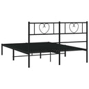 sengeramme med sengegavl 150x200 cm metal sort