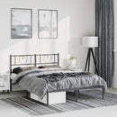 sengeramme med sengegavl 150x200 cm metal sort