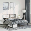sengeramme med sengegavl 150x200 cm metal sort