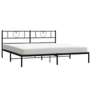 sengeramme med sengegavl 180x200 cm metal sort