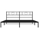 sengeramme med sengegavl 180x200 cm metal sort