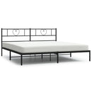 sengeramme med sengegavl 200x200 cm metal sort