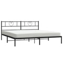 sengeramme med sengegavl 200x200 cm metal sort