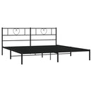 sengeramme med sengegavl 200x200 cm metal sort