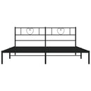 sengeramme med sengegavl 200x200 cm metal sort