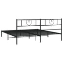 sengeramme med sengegavl 200x200 cm metal sort