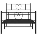 sengeramme med sengegavl og fodgærde 75x190 cm metal sort