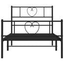sengeramme med sengegavl og fodgærde 90x190 cm metal sort