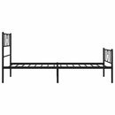 sengeramme med sengegavl og fodgærde 100x190 cm metal sort