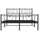 sengeramme med sengegavl og fodgærde 135x190 cm metal sort