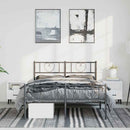 sengeramme med sengegavl og fodgærde 150x200 cm metal sort