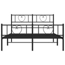 sengeramme med sengegavl og fodgærde 150x200 cm metal sort