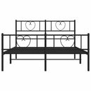 sengeramme med sengegavl og fodgærde 150x200 cm metal sort