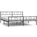sengeramme med sengegavl og fodgærde 183x213 cm metal sort
