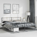 sengeramme med sengegavl og fodgærde 183x213 cm metal sort