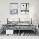 sengeramme med sengegavl og fodgærde 193x203 cm metal sort