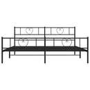 sengeramme med sengegavl og fodgærde 193x203 cm metal sort