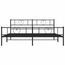 sengeramme med sengegavl og fodgærde 193x203 cm metal sort
