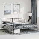 sengeramme med sengegavl og fodgærde 193x203 cm metal sort